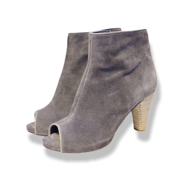 Sisley Gray Suede open toe boots 37  US 7 - Picture 1 of 6